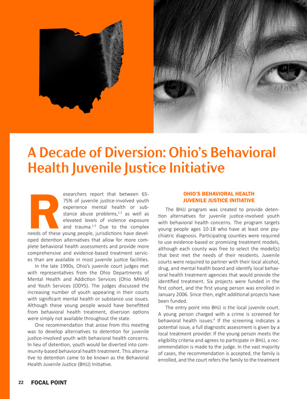 A Decade of Diversion: Ohio's Behavioral Health Juvenile Justice Initiative and Resiliency