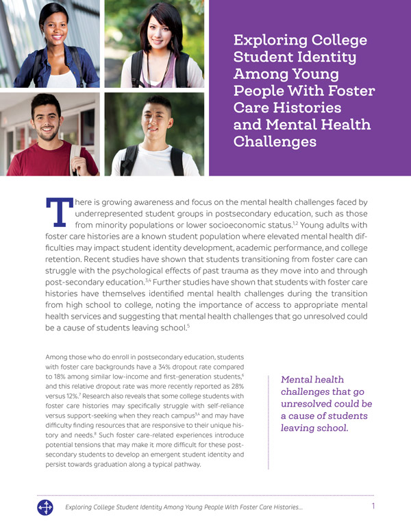 Exploring College Student Identity Among Young People With Foster Care Histories and Mental Health Challenges
