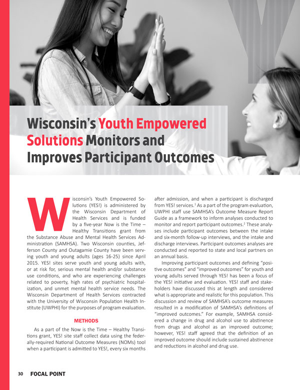 Wisconsin’s Youth Empowered Solutions Monitors and Improves Participant Outcomes